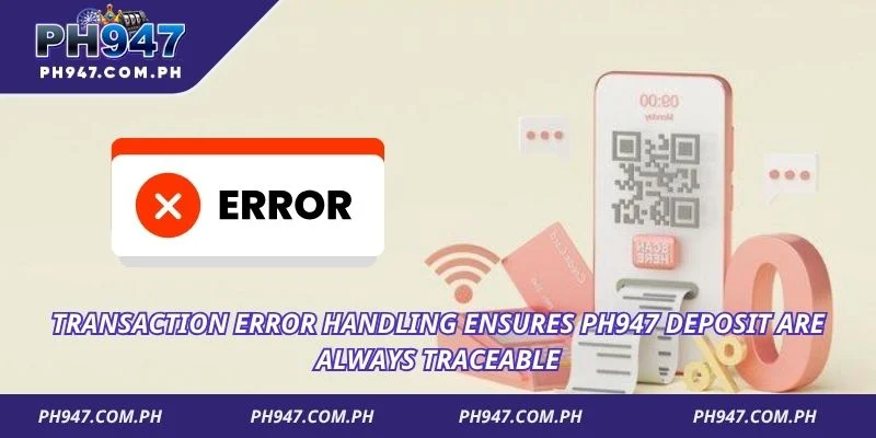 Transaction error handling ensures PH947 Deposit are always traceable