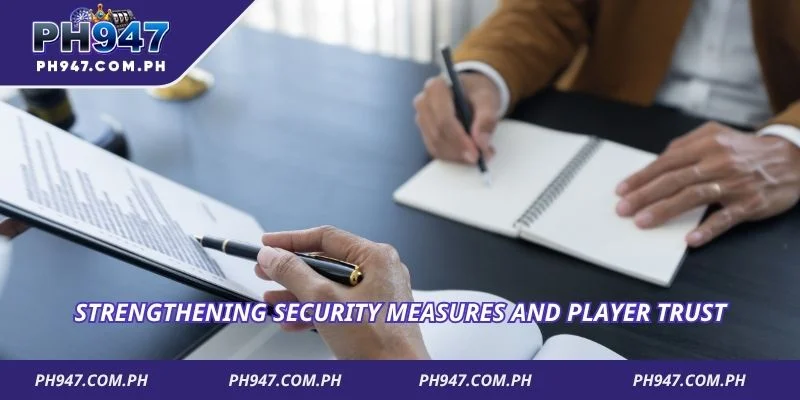 a person writing on a notebookStrengthening security measures and player trust